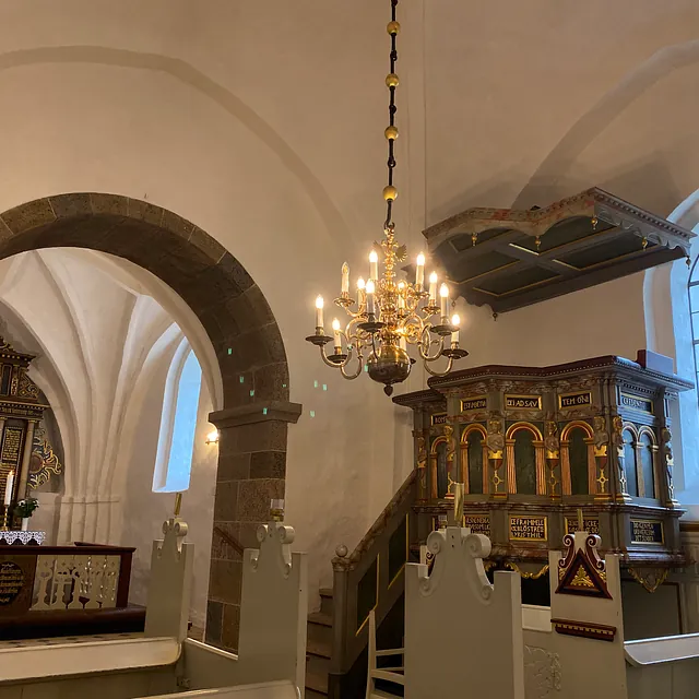 Prædikestol i Sønder Tranders Kirke
